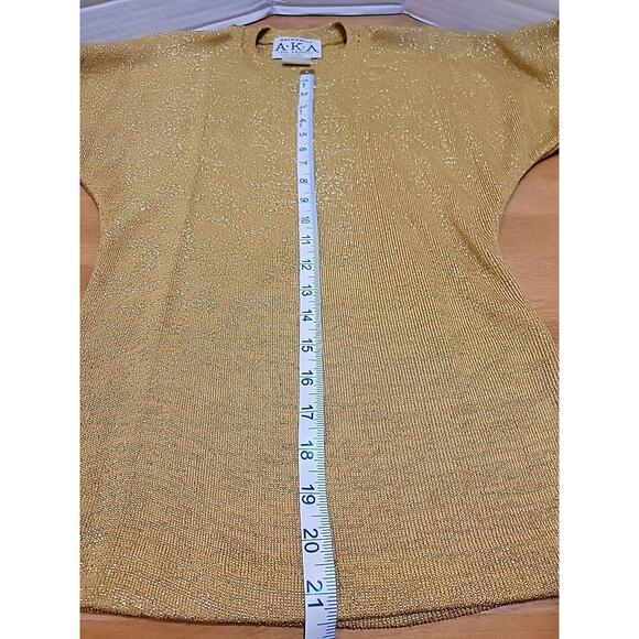 authentic A.K.A. Women's Gold Blouse Size M Vintage,Holiday Party,Classy! USmade - Picture 4 of 8
